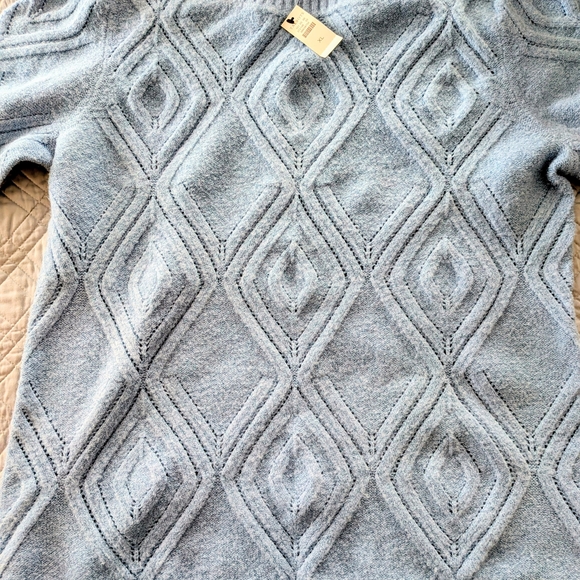WMS Talbots Light Blue Textured Sweater NWT Boat Neckline SZ XL - Picture 3 of 4